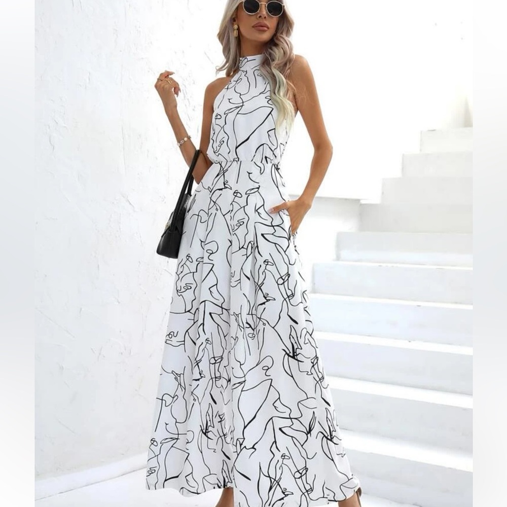 White Wide leg jumpsuit with pockets